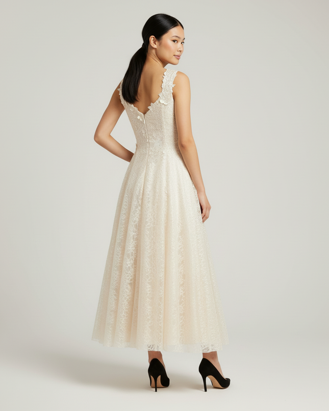 Jugendweihe Kleid Glitzer Champagner Festlich - Abendkleid - Ansicht 2