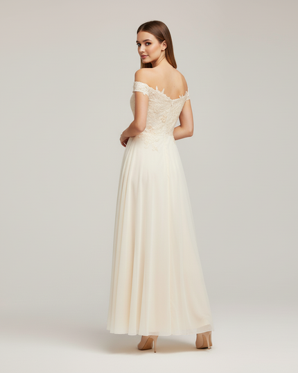 Jugendweihe Kleid Glitzer Champagner Lang - Spitze Kinder - Ansicht 2