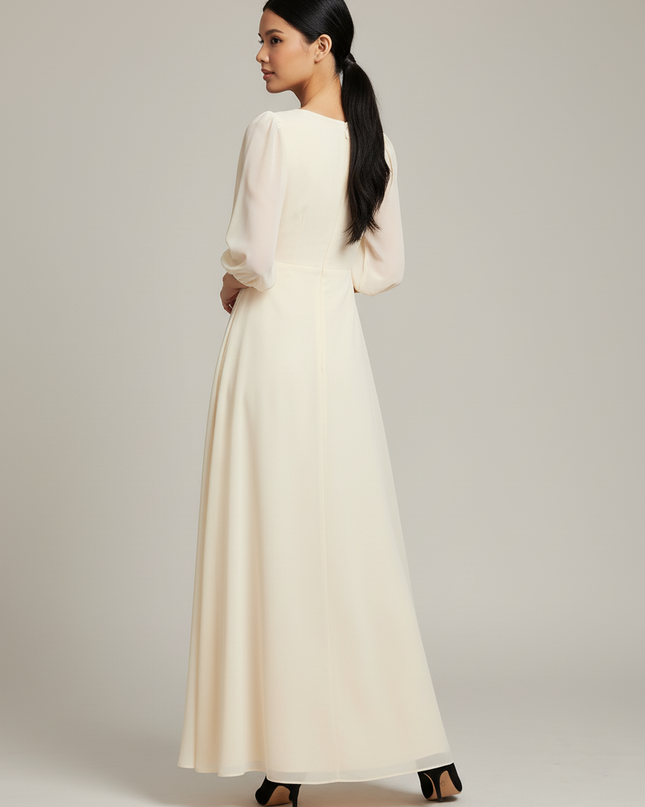 Jugendweihe Kleid Glitzer Champagner - Chiffon Kommunion - Ansicht 2