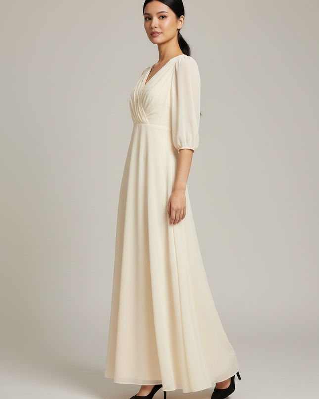 Jugendweihe Kleid Glitzer Champagner - Chiffon Kommunion - Ansicht 3