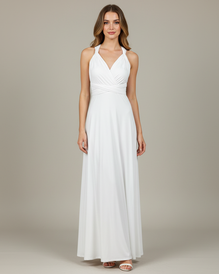 Jugendweihe Kleid Glitzer Creme | Maxi Festkleid - Ansicht 1