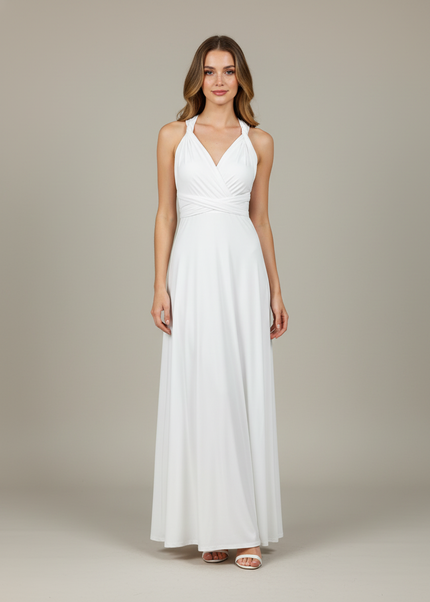 Jugendweihe Kleid Glitzer Creme | Maxi Festkleid - Ansicht 1