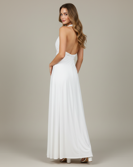Jugendweihe Kleid Glitzer Creme | Maxi Festkleid - Ansicht 2