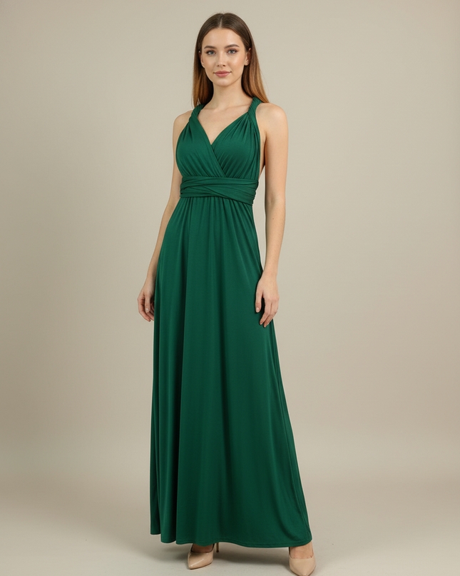 Jugendweihe Kleid Glitzer Dunkelgruen | Maxi Abendkleid - Ansicht 1