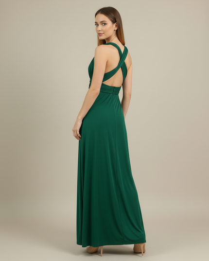Jugendweihe Kleid Glitzer Dunkelgruen | Maxi Abendkleid - Ansicht 2