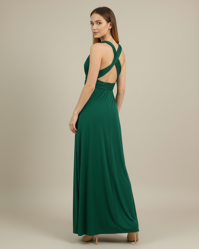 Jugendweihe Kleid Glitzer Dunkelgruen | Maxi Abendkleid - Ansicht 2