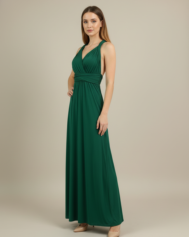Jugendweihe Kleid Glitzer Dunkelgruen | Maxi Abendkleid - Ansicht 3
