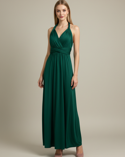 Jugendweihe Kleid Glitzer Gruen | Maxi Festkleid - Ansicht 1