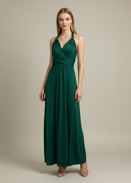 Jugendweihe Kleid Glitzer Gruen | Maxi Festkleid - Ansicht 1