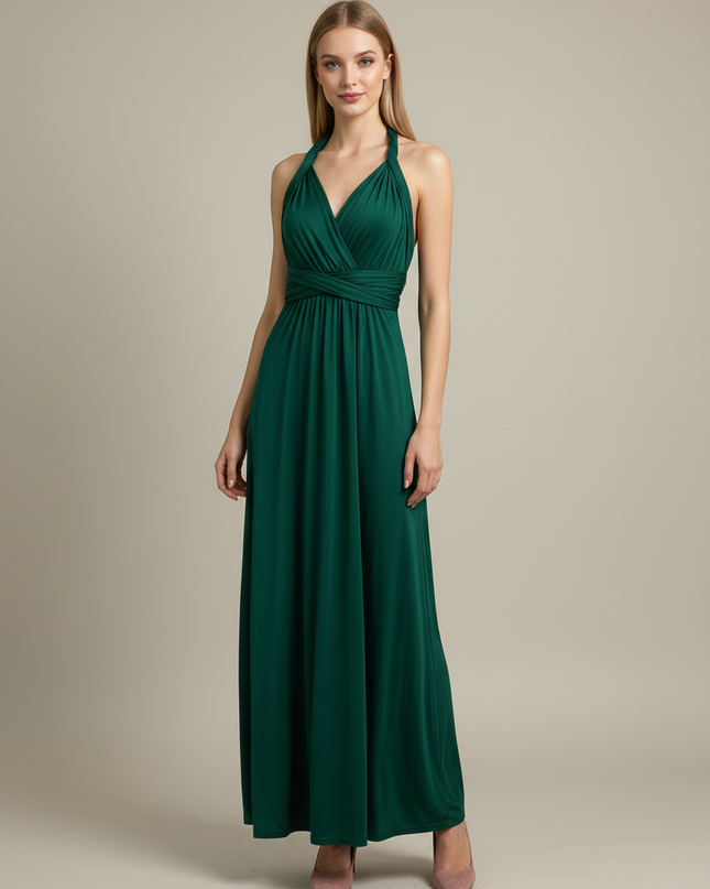 Jugendweihe Kleid Glitzer Gruen | Maxi Festkleid - Ansicht 1