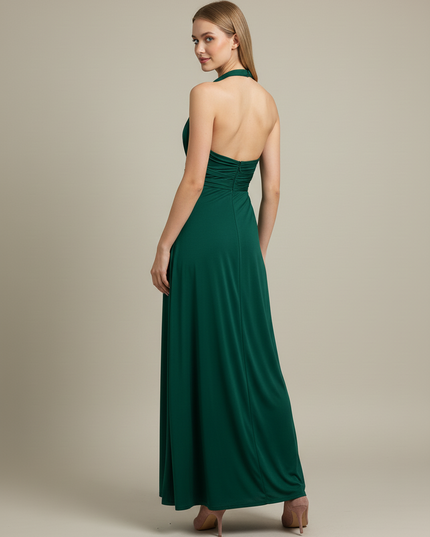 Jugendweihe Kleid Glitzer Gruen | Maxi Festkleid - Ansicht 2