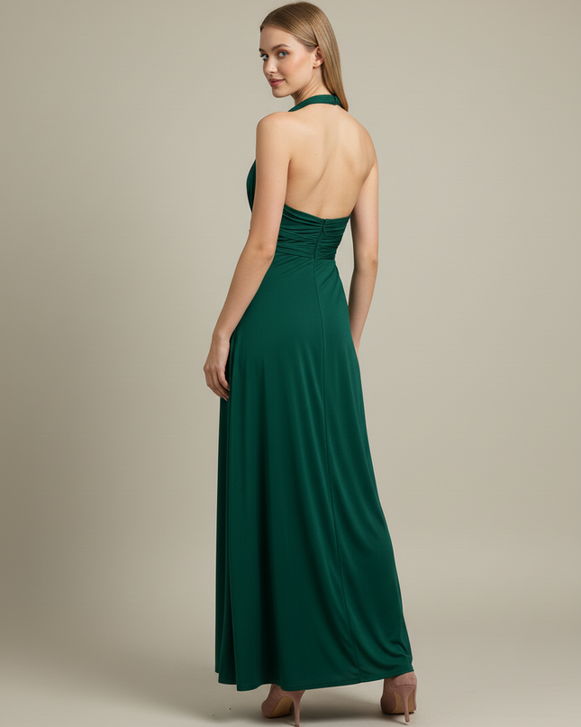 Jugendweihe Kleid Glitzer Gruen | Maxi Festkleid - Ansicht 2