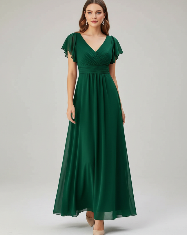 Jugendweihe Kleid Glitzer Mint Chiffon | Festkleid - Ansicht 1