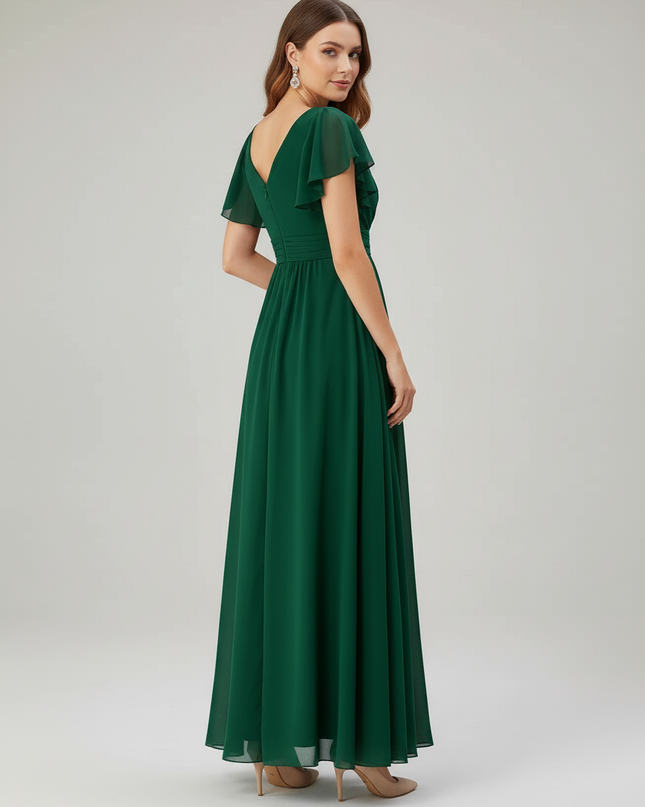 Jugendweihe Kleid Glitzer Mint Chiffon | Festkleid - Ansicht 2