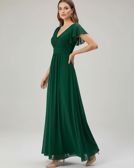 Jugendweihe Kleid Glitzer Mint Chiffon | Festkleid - Ansicht 3
