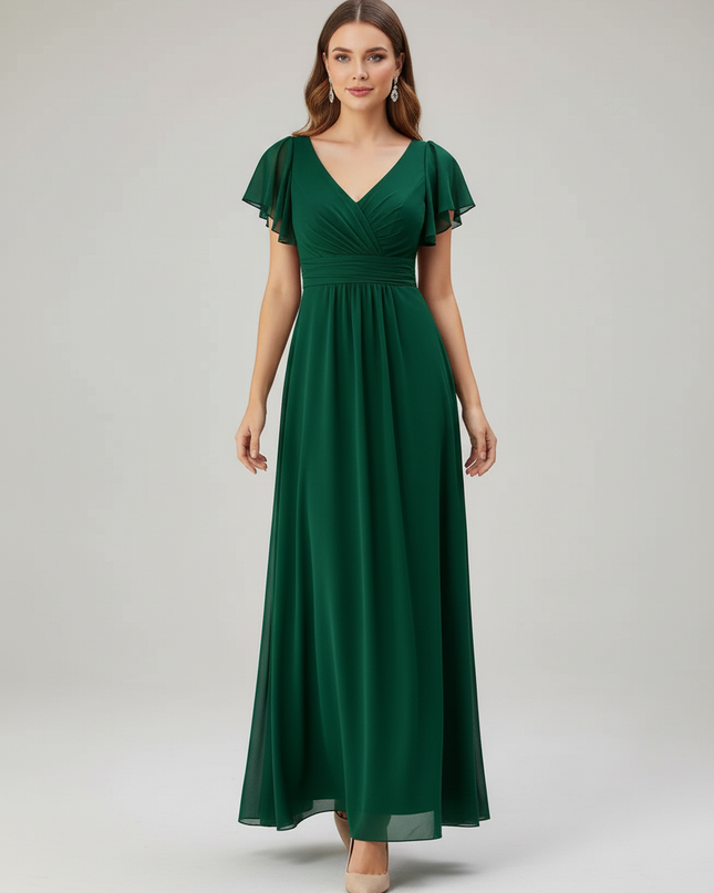 Jugendweihe Kleid Glitzer Mint Chiffon | Festkleid - Ansicht 5