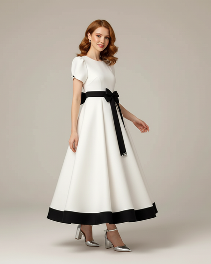 Jugendweihe Kleid Glitzer Weiss Gold Kinder | Festkleid - Ansicht 3