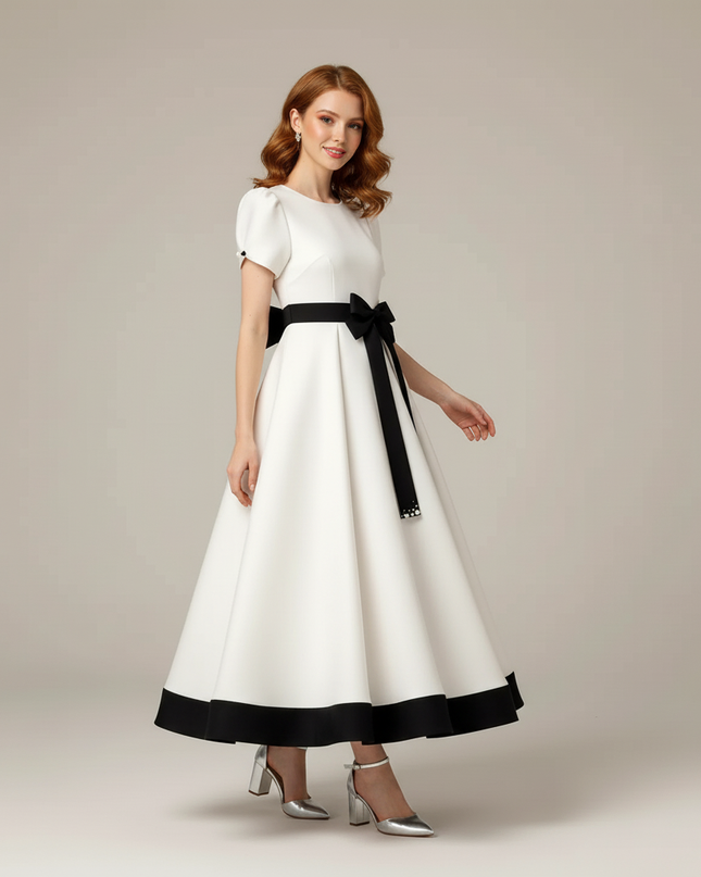 Jugendweihe Kleid Glitzer Weiss Gold Kinder | Festkleid - Ansicht 3