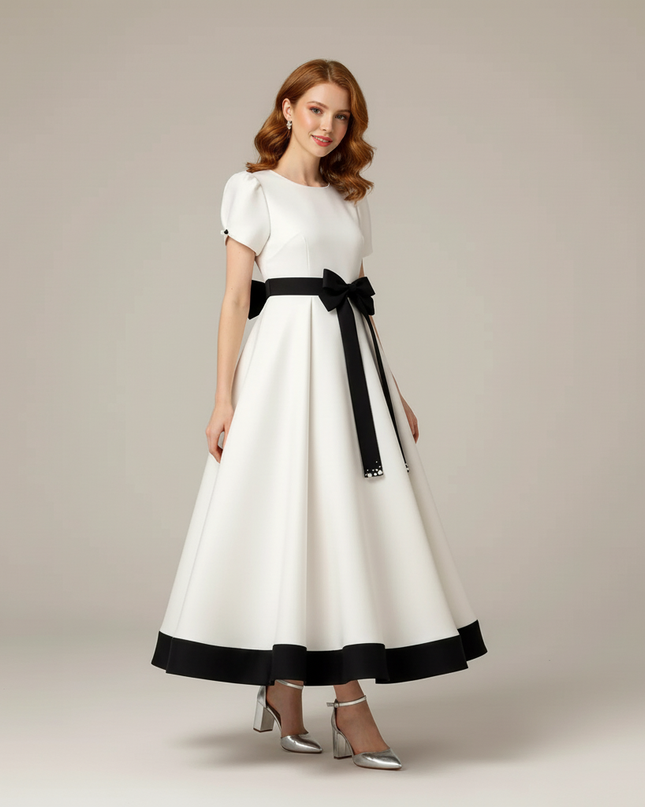Jugendweihe Kleid Glitzer Weiss Gold Kinder | Festkleid - Ansicht 5