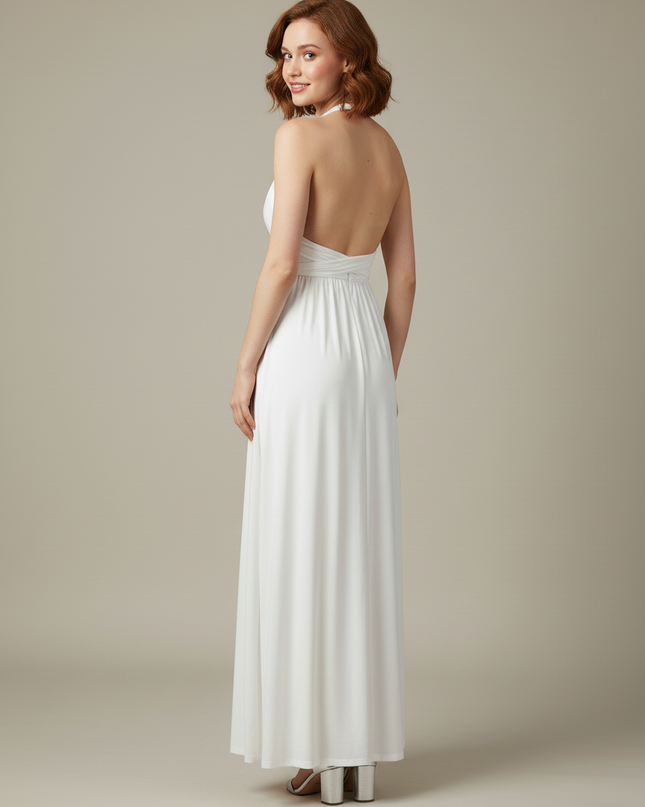 Jugendweihe Kleid Glitzer Weiss | Maxi Festkleid - Ansicht 2