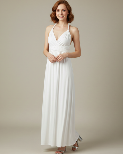 Jugendweihe Kleid Glitzer Weiss | Maxi Festkleid - Ansicht 5