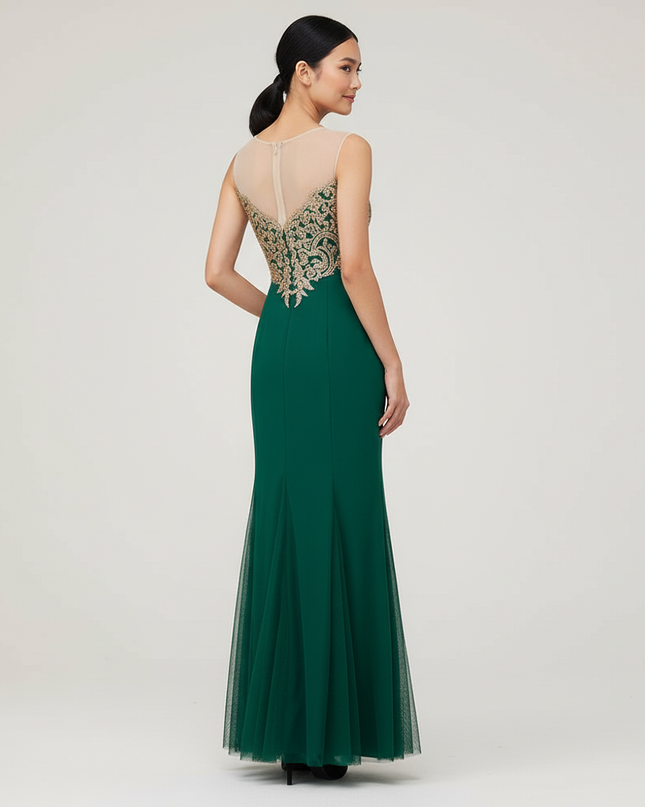 Jugendweihe Kleid Gruen Elegant Meerjungfrau Spitze Mint - Ansicht 2