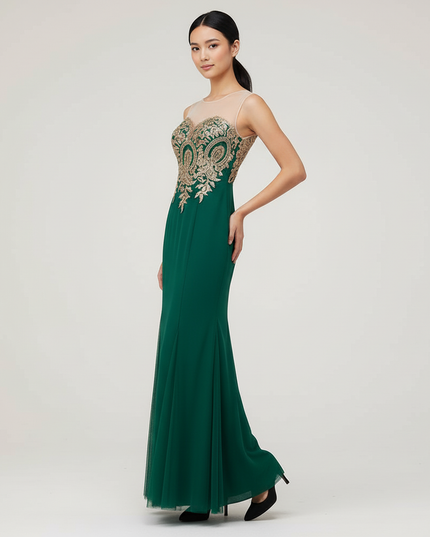 Jugendweihe Kleid Gruen Elegant Meerjungfrau Spitze Mint - Ansicht 3