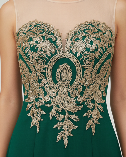 Jugendweihe Kleid Gruen Elegant Meerjungfrau Spitze Mint - Ansicht 4