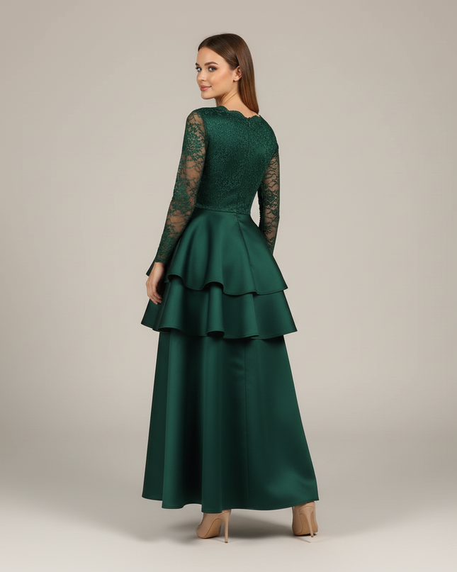 Jugendweihe Kleid Gruen Kurz Applikationen Teenager - Ansicht 2