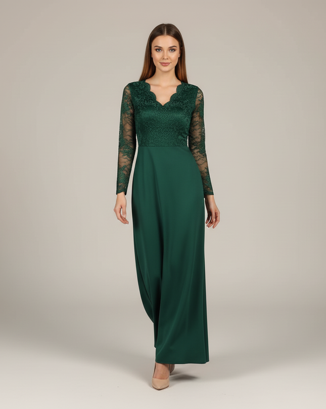 Jugendweihe Kleid Gruen Kurz Applikationen Teenager - Ansicht 4
