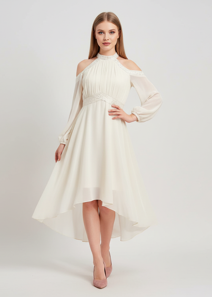 Jugendweihe Kleid Ivory Halter Festlich | Kinder Kleid - Ansicht 1