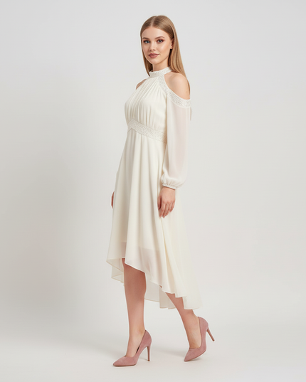 Jugendweihe Kleid Ivory Halter Festlich | Kinder Kleid - Ansicht 3
