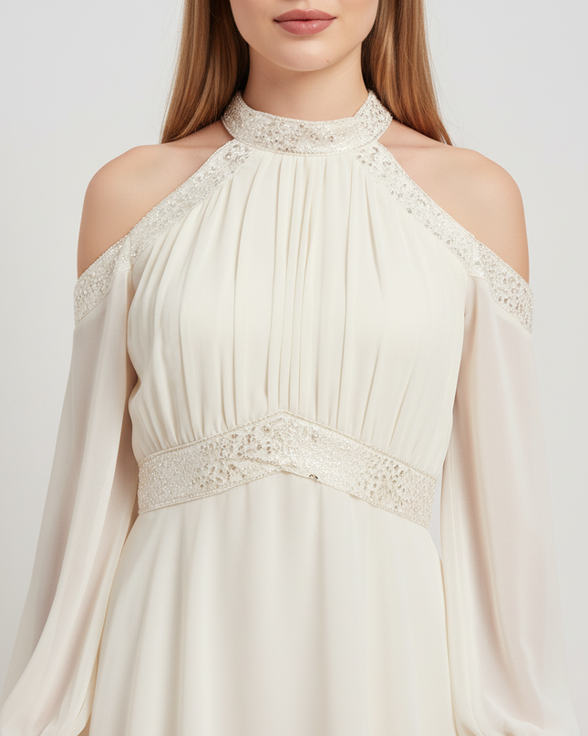 Jugendweihe Kleid Ivory Halter Festlich | Kinder Kleid - Ansicht 4