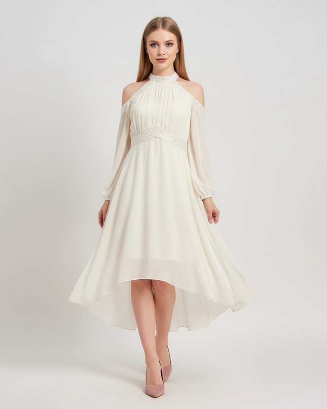 Jugendweihe Kleid Ivory Halter Festlich | Kinder Kleid - Ansicht 5