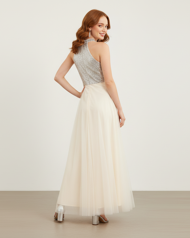 Jugendweihe Kleid Ivory Pailletten Tuell Kinder - Ansicht 2