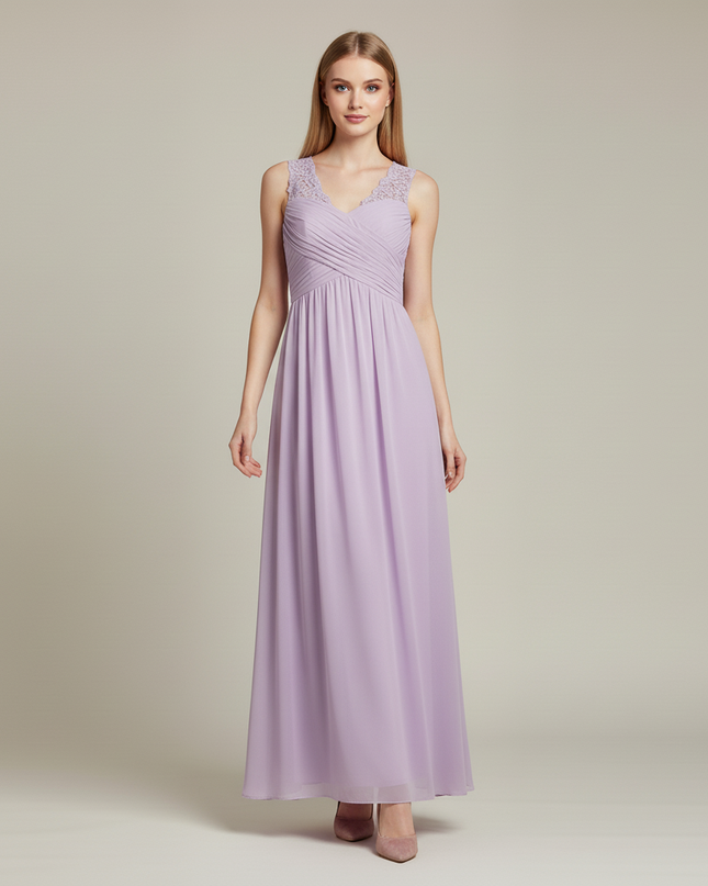 Jugendweihe Kleid Lavendel Blumen Spitze Kinder | Lang - Ansicht 5