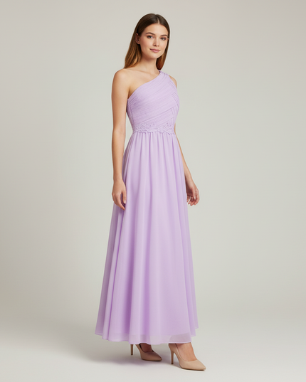 Jugendweihe Kleid Lavendel Einschultrig Chiffon | Festlich - Ansicht 1
