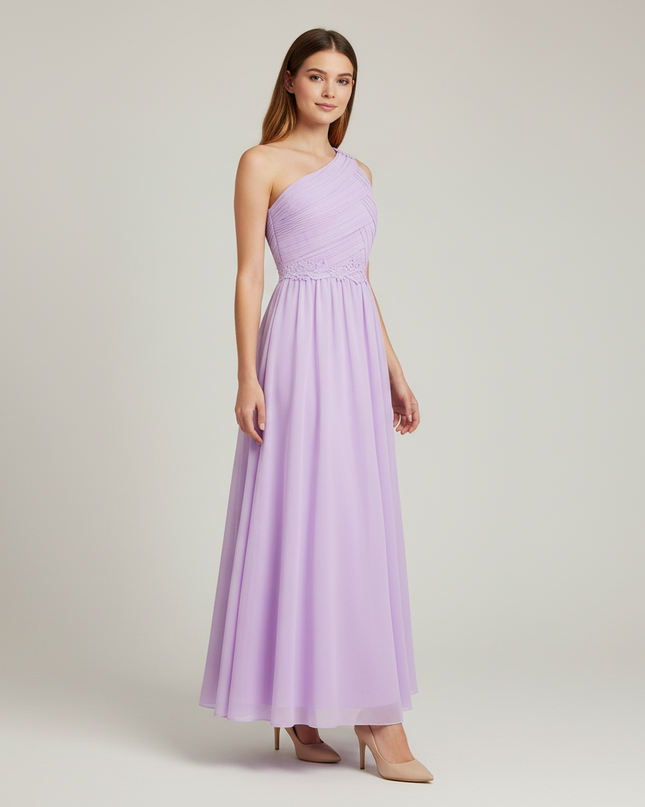 Jugendweihe Kleid Lavendel Einschultrig Chiffon | Festlich - Ansicht 1