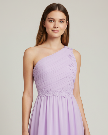 Jugendweihe Kleid Lavendel Einschultrig Chiffon | Festlich - Ansicht 4
