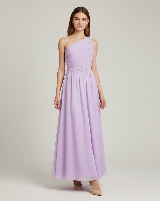 Jugendweihe Kleid Lavendel Einschultrig Chiffon | Festlich - Ansicht 5