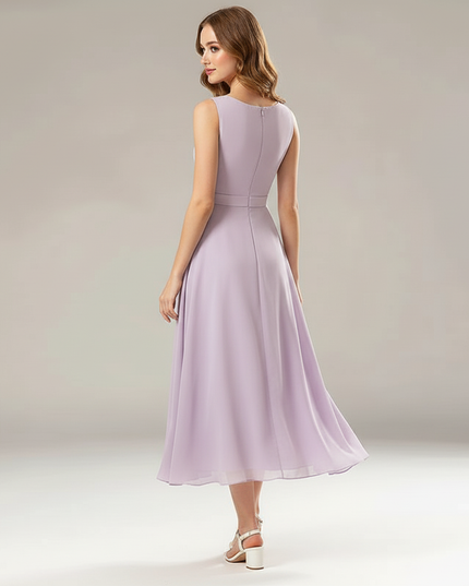 Jugendweihe Kleid Lavendel Kurz Kinder Chiffon - Ansicht 2
