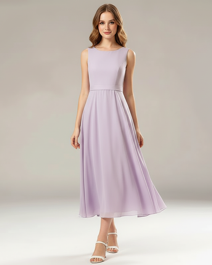 Jugendweihe Kleid Lavendel Kurz Kinder Chiffon - Ansicht 5