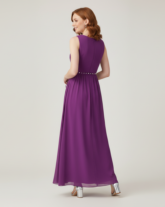 Jugendweihe Kleid Lila Chiffon Lang Festlich - Ansicht 2