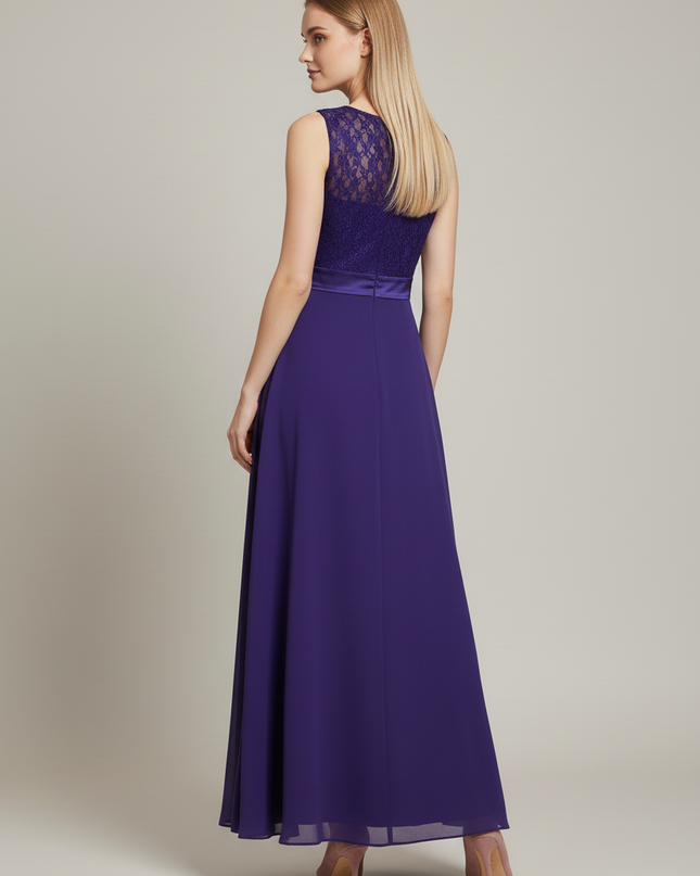 Jugendweihe Kleid Lila Dunkel Lang Kinder - Ansicht 2