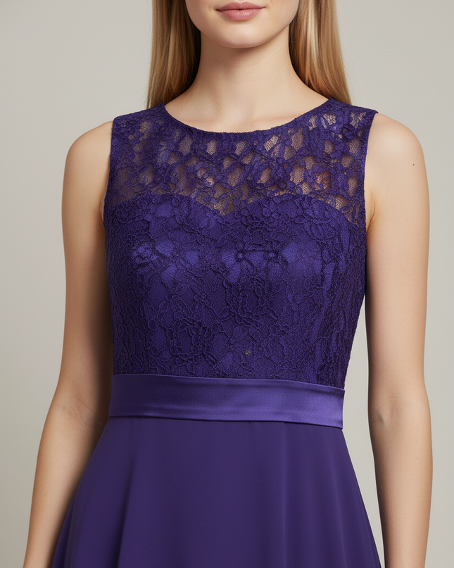 Jugendweihe Kleid Lila Dunkel Lang Kinder - Ansicht 4