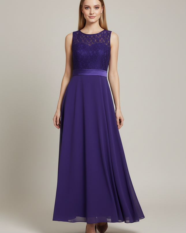 Jugendweihe Kleid Lila Dunkel Lang Kinder - Ansicht 5