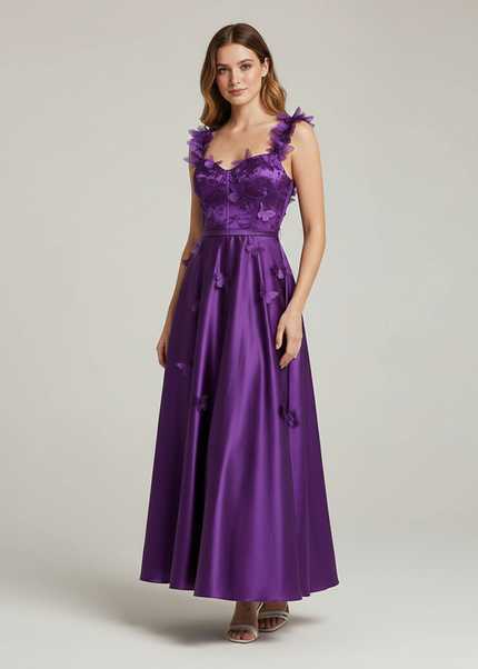 Jugendweihe Kleid Lila Kurz Pailletten | Cocktail - Ansicht 1