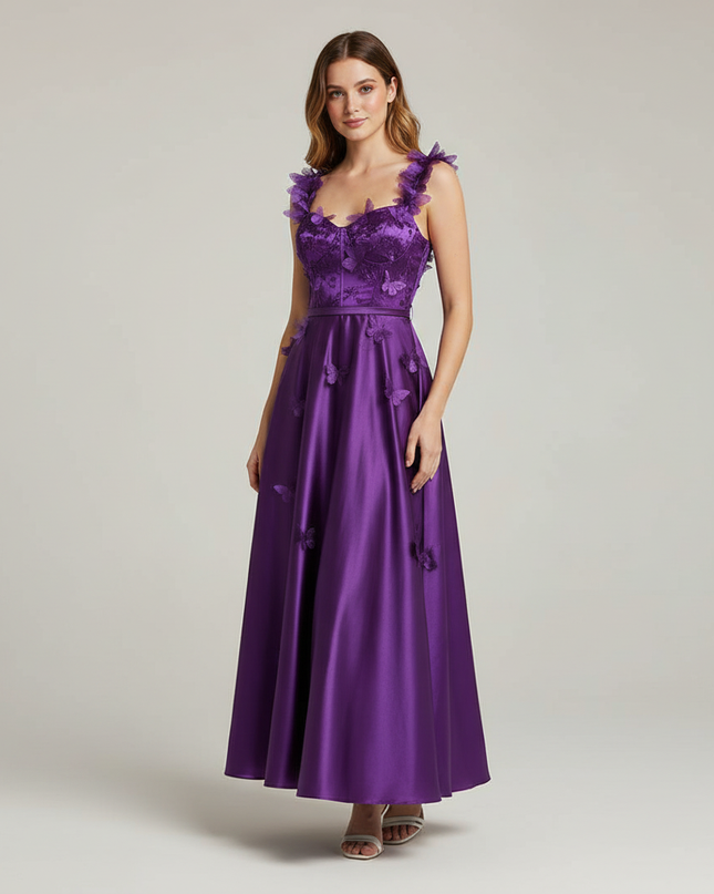 Jugendweihe Kleid Lila Kurz Pailletten | Cocktail - Ansicht 1