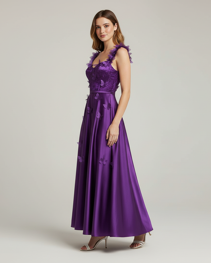 Jugendweihe Kleid Lila Kurz Pailletten | Cocktail - Ansicht 3