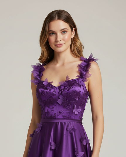 Jugendweihe Kleid Lila Kurz Pailletten | Cocktail - Ansicht 4